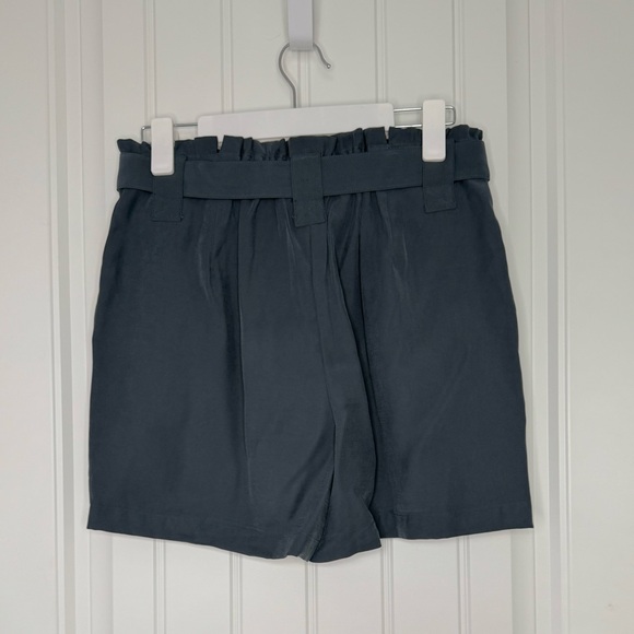 Nine West High Waist Shorts with Pockets & Tie Belt - Dark Aqua - Picture 2 of 4